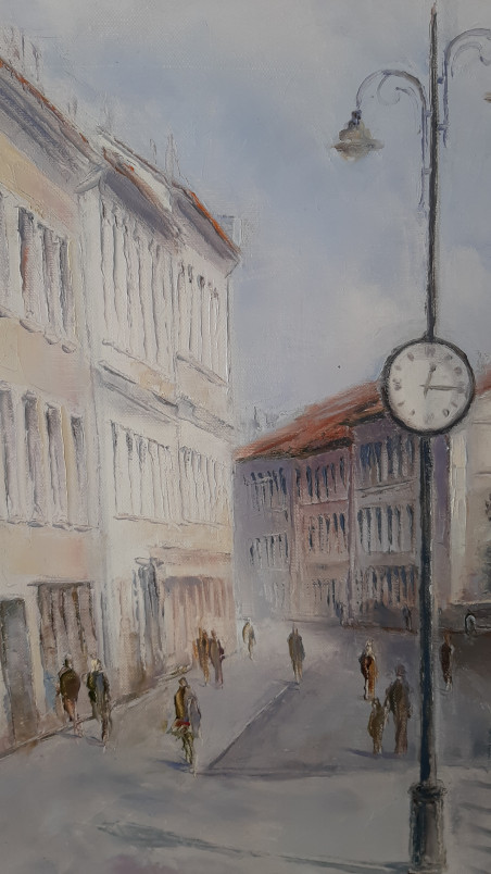 Didžioji st. 1 original painting by Aleksandras Lysiukas. Urbanistic - Cityscape