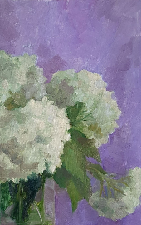 Hydrangeas original painting by Inesa Petkevičienė. Home