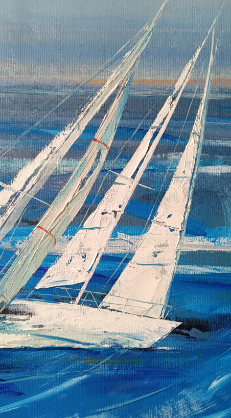 Catch the wind original painting by Daiva Kibildytė. Marine Art