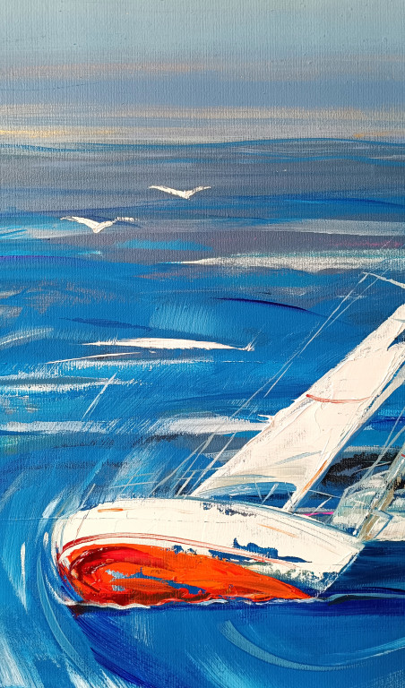 Catch the wind original painting by Daiva Kibildytė. Marine Art