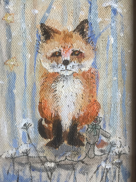 Fox original painting by Birutė Bernotienė McCarthy. Home