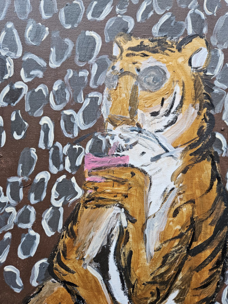 It's Friday, lets take a coctail original painting by Kristina Česonytė. Animalistic Paintings