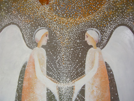 Moon Of Angels II original painting by Viktorija Labinaitė. Home