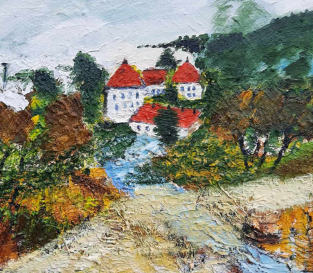 Biržai castle original painting by Gitas Markutis. Home