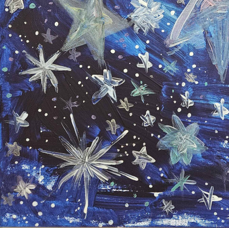 Starry night original painting by Kristina Česonytė. Home