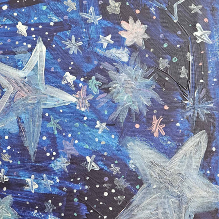 Starry night original painting by Kristina Česonytė. Home