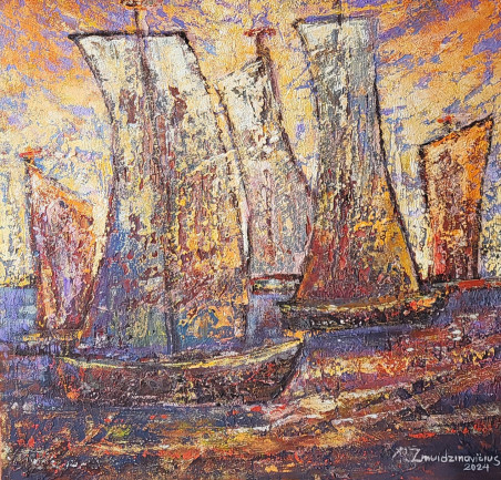 Journey original painting by Romas Žmuidzinavičius. Marine Art