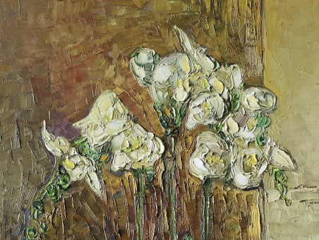 Orchids original painting by Simonas Gutauskas. Still-Life