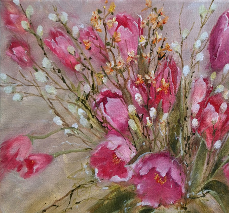 Tenderness 4 original painting by Inesa Škeliova. Still-Life