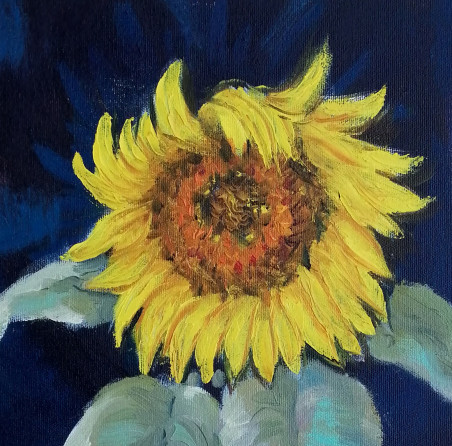 Sunflower original painting by Vidmantas Jažauskas. Flowers