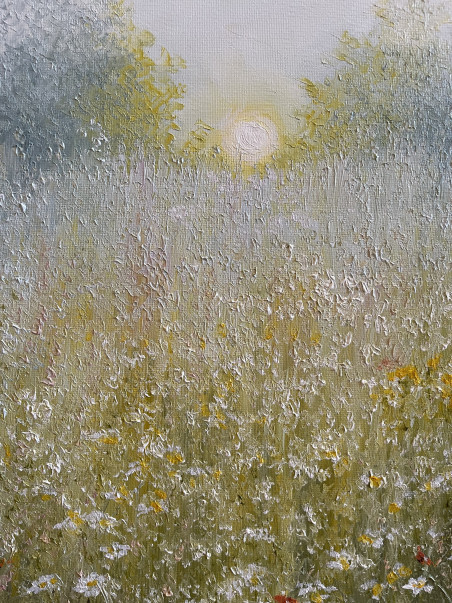 Morning miracle original painting by Danutė Virbickienė. Lithuanian Landscape Paintings