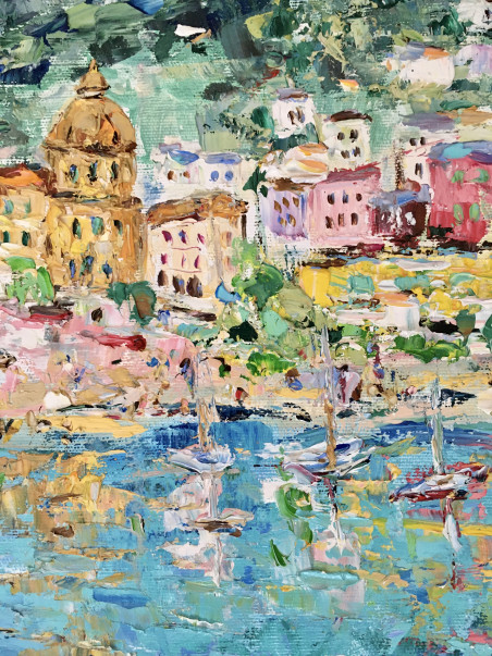 Amalfi coast original painting by Vilma Gataveckienė. Lithuanian Landscape Paintings