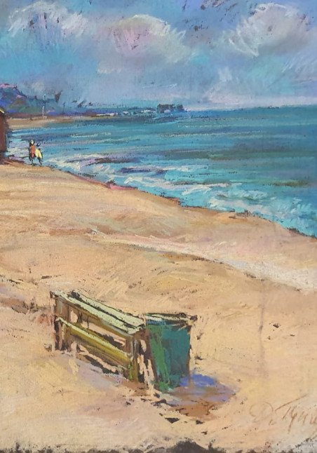 Palanga beach original painting by Dmytro Hunts. Home