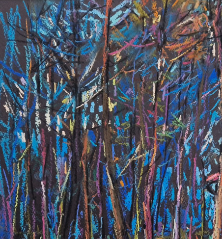 Pine forest in Druskininkai original painting by Dmytro Hunts. Home