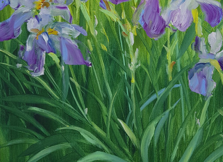 Irises original painting by Diana Zviedrienė. Home