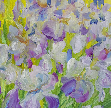 Irises original painting by Diana Zviedrienė. Home