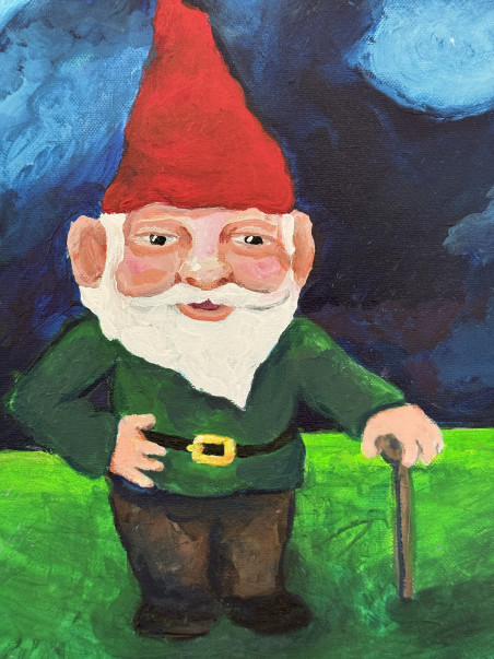 Self-sufficient dwarf original painting by Edvilė Lukšytė. Home