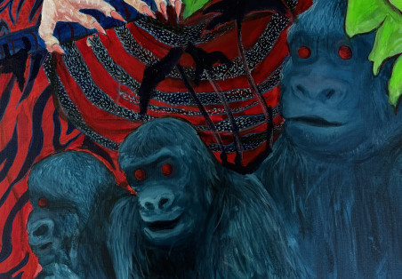 Three gorillas and others original painting by Edvilė Lukšytė. Home