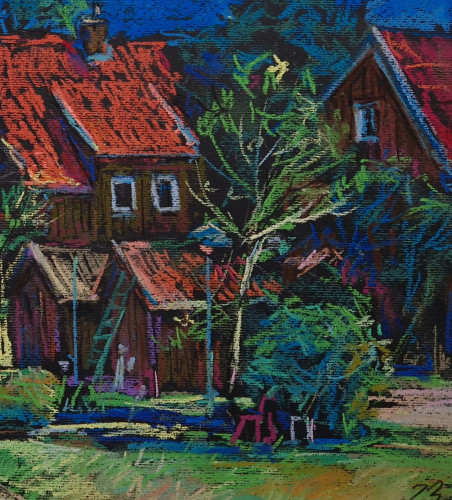 Juodkrantė original painting by Dmytro Hunts. Home