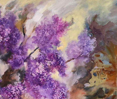 Lilac original painting by Birutė Butkienė. Home