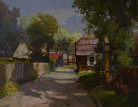 Road Through the Village original painting by Vytautas Laisonas. Home