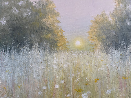 Velvet Morning original painting by Danutė Virbickienė. Lithuanian Landscape Paintings