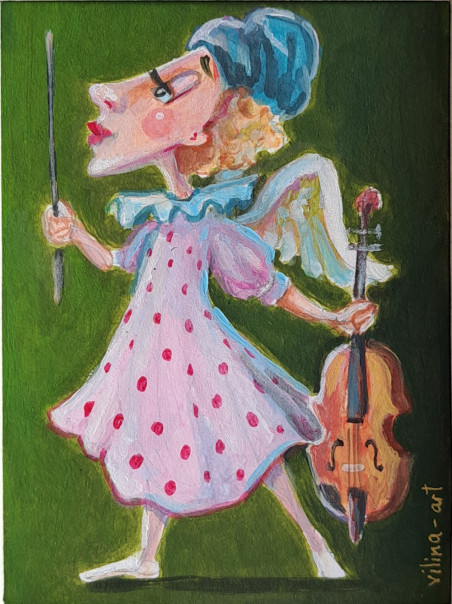 Do You Want Me to Play? original painting by Lina Videckienė. Home