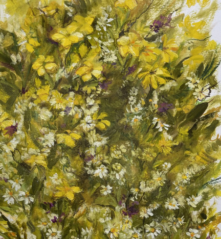 Spring flowers original painting by Daiva Karaliūtė. Abstract Paintings