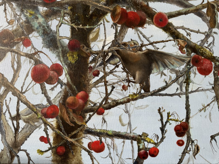 The Tree of Jays original painting by Onutė Juškienė. Lithuanian Landscape Paintings