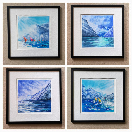 Lago di Garda. Danza della luce (quadriptych) original painting by Dmitrij Zuj. Home