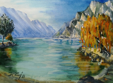 Lago di Garda. Paesaggio III original painting by Dmitrij Zuj. Home