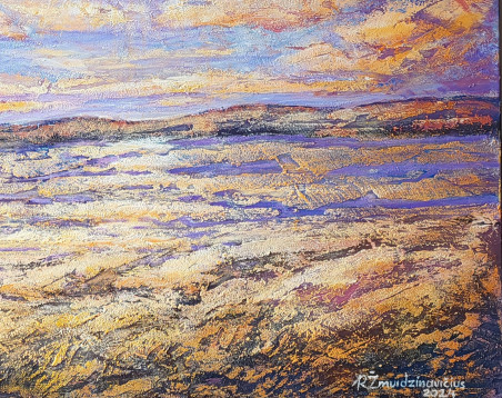 Sunny Day original painting by Romas Žmuidzinavičius. Lithuanian Landscape Paintings