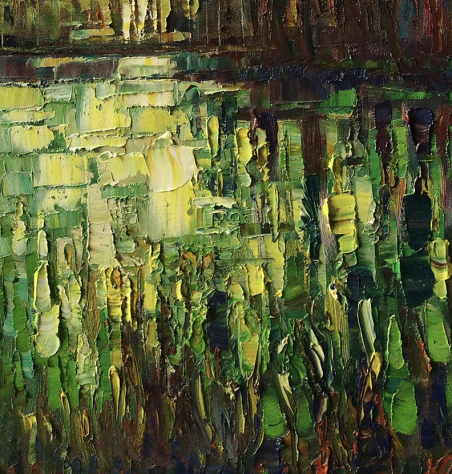 Cycle "Lakes. Green" original painting by Simonas Gutauskas. Lithuanian Landscape Paintings