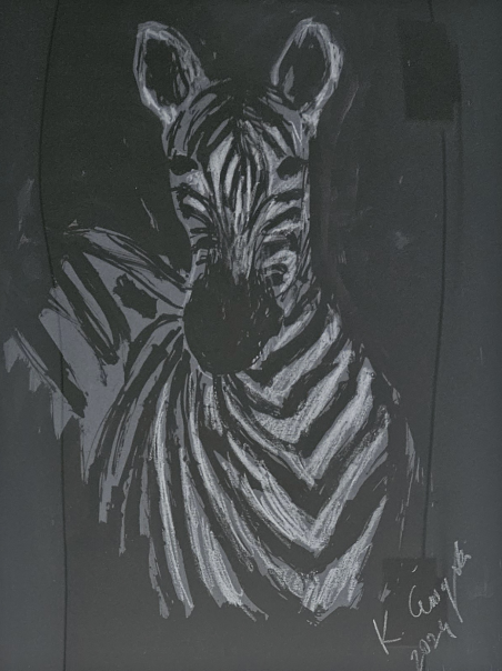 Zebra original painting by Kristina Česonytė. Home