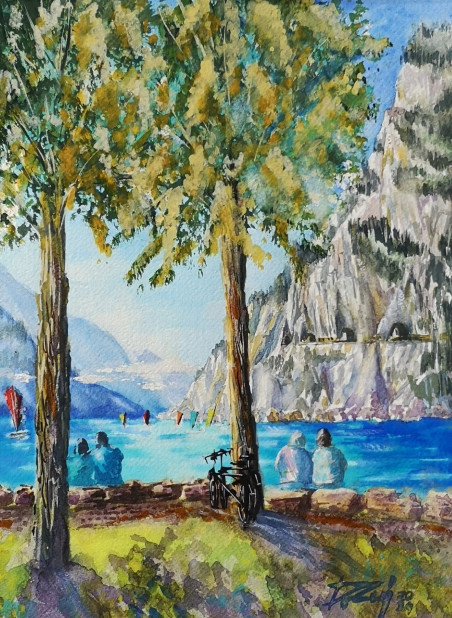 Lago di Garda Paesaggio IV original painting by Dmitrij Zuj. Home