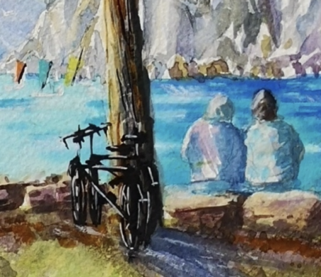 Lago di Garda Paesaggio IV original painting by Dmitrij Zuj. Home