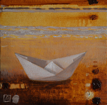 Boat original painting by Artūras Braziūnas. Home