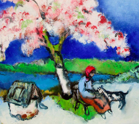 Blooming Apple Tree original painting by Jonas Daniliauskas. Home