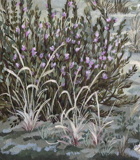 Wild Thyme original painting by Gabrielė Prišmantaitė. Lithuanian Landscape Paintings