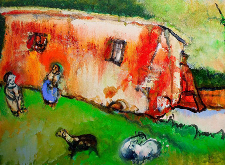 Armenian Village original painting by Jonas Daniliauskas. Home