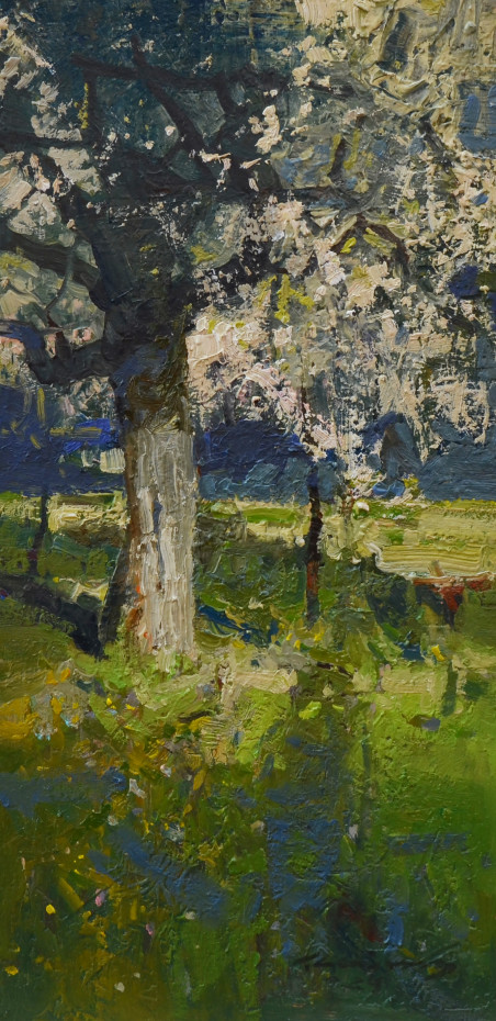 Spring In the Garden original painting by Vytautas Laisonas. Lithuanian Landscape Paintings