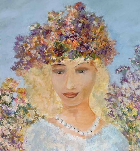 Among the Flowers original painting by Birutė Butkienė. Home