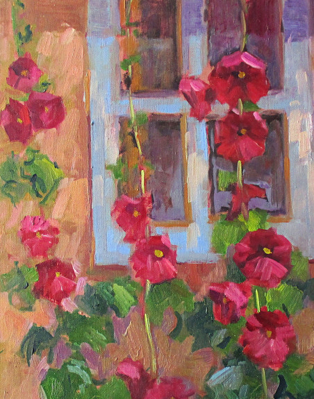 Hollyhocks original painting by Liudvikas Daugirdas. Home