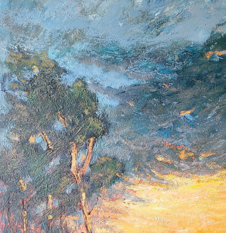 Sunset from Dutchman's Cap original painting by Romas Žmuidzinavičius. Lithuanian Landscape Paintings