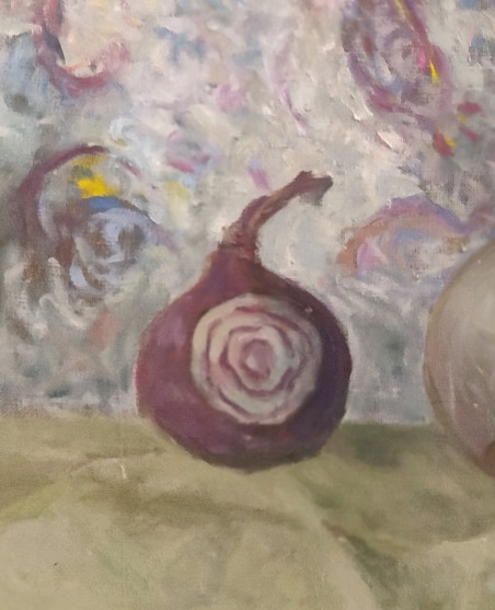 Still-life With Onion original painting by Vytautas Žirgulis. Paintings for living room