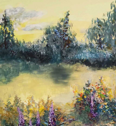 Lupine Blossoms original painting by Birutė Butkienė. Home