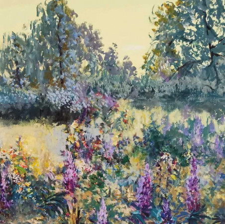 Lupine Blossoms original painting by Birutė Butkienė. Home