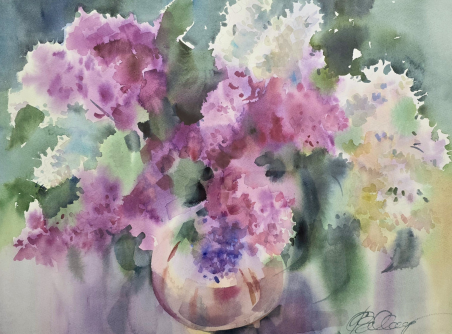 Lilac original painting by Svetlana Ovinova. Flowers