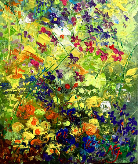 The Smell of Honey 2 original painting by Nijolė Grigonytė Lozovska. Flowers