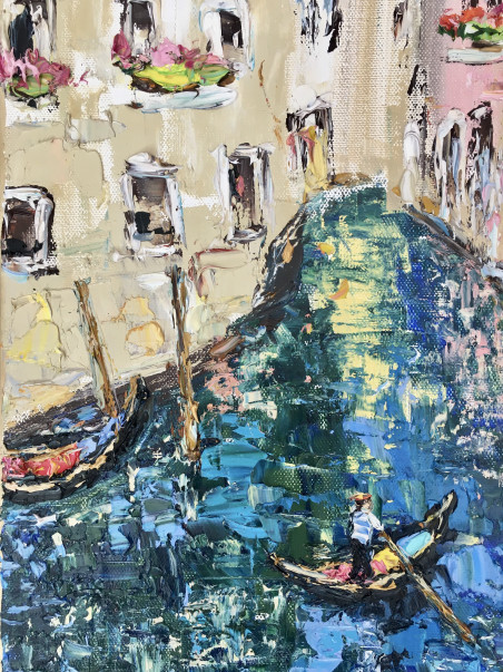 In Venice original painting by Vilma Gataveckienė. Urbanistic - Cityscape